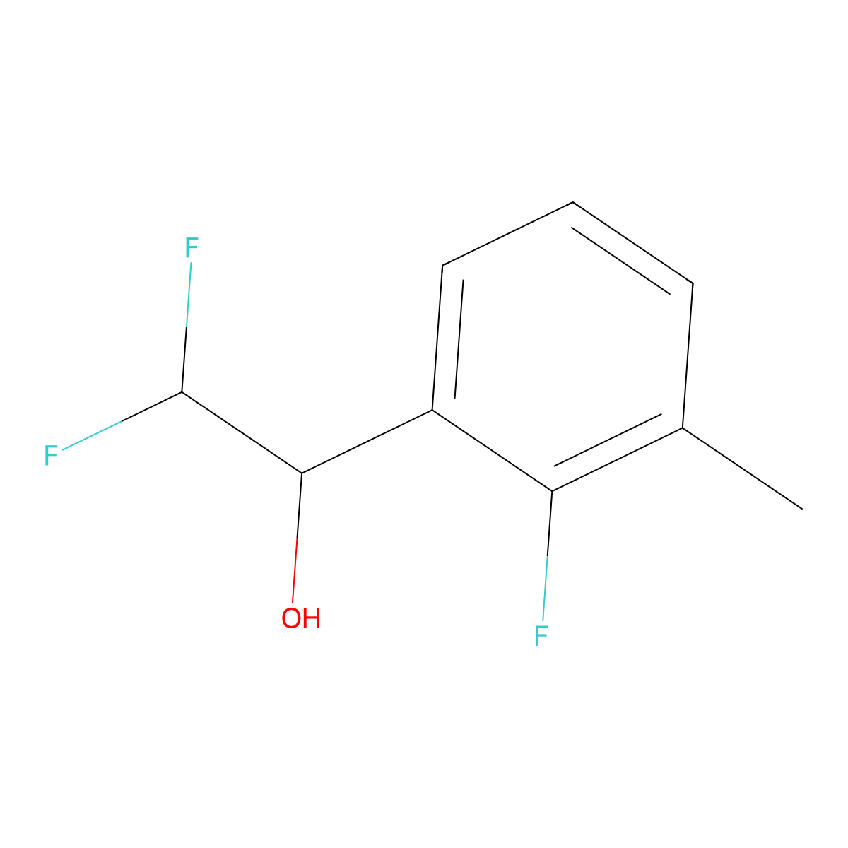 2,2-Difluoro-1-(2-fluoro-3-methylphenyl)ethan-1-ol molecular structure, CAS 1882558-32-8