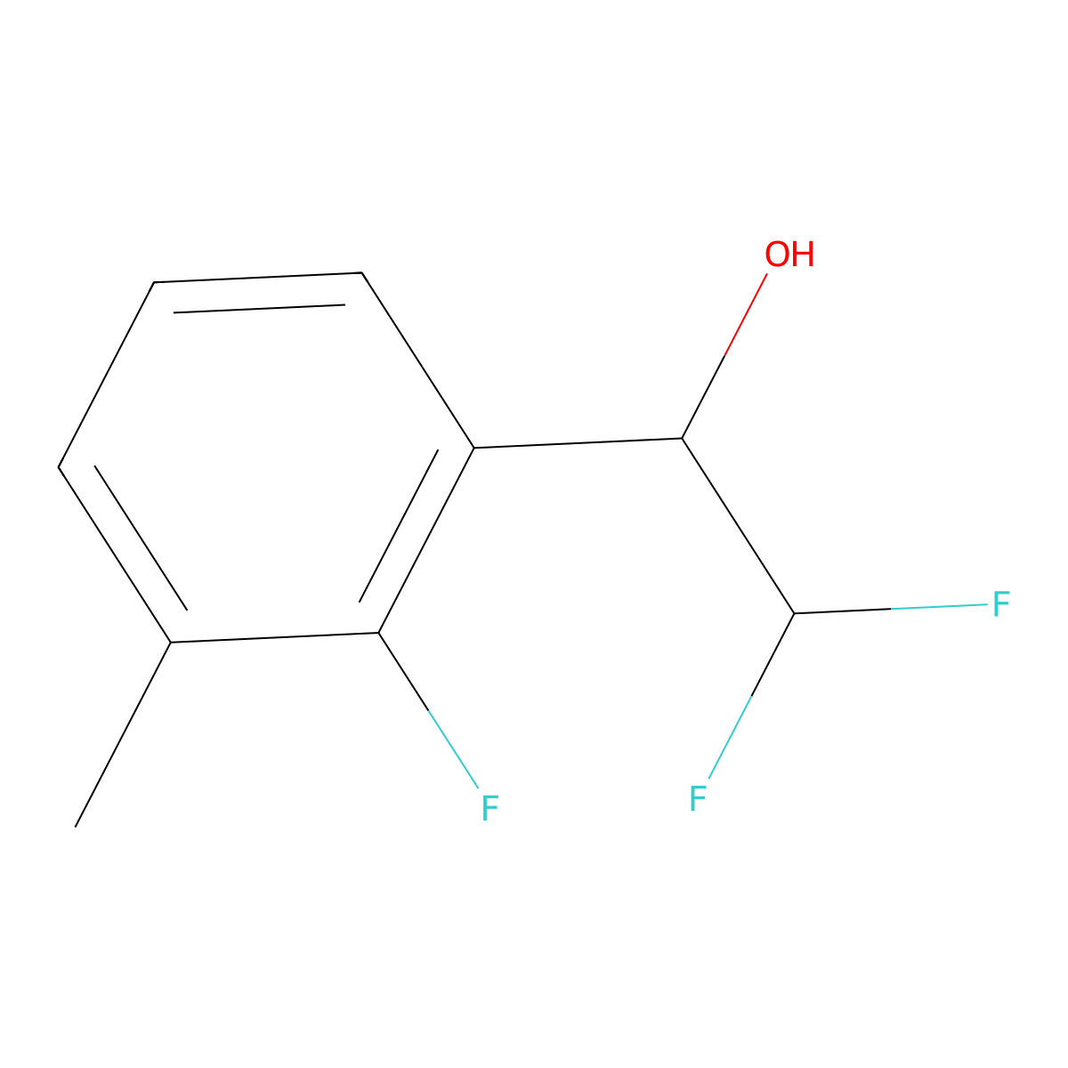 2,2-Difluoro-1-(2-fluoro-3-methylphenyl)ethan-1-ol molecular structure, CAS 1882558-32-8