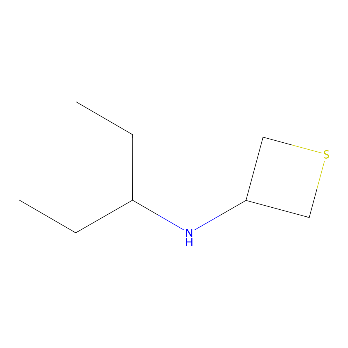 N-(Pentan-3-yl)thietan-3-amine molecular structure, CAS 1882558-33-9