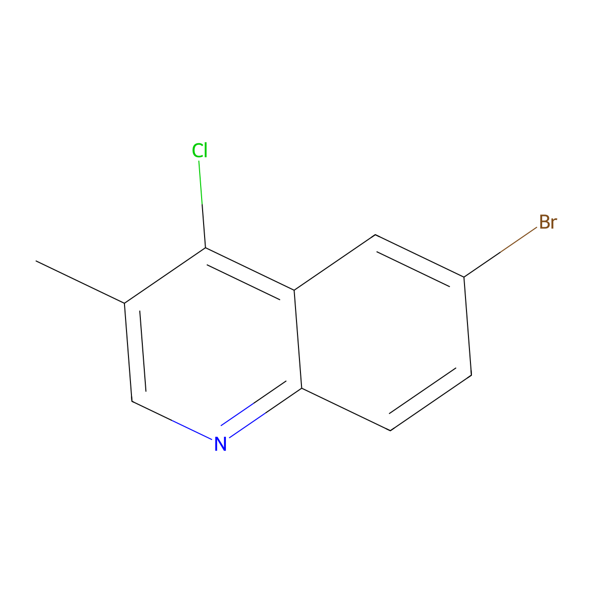 6-Bromo-4-chloro-3-methylquinoline molecular structure, CAS 188256-40-8