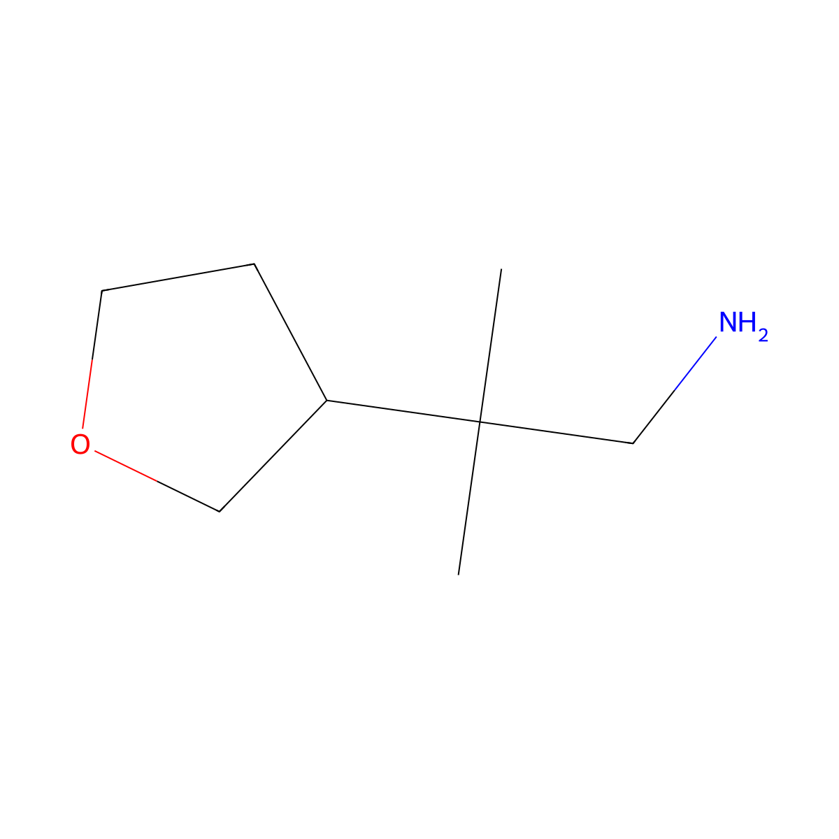 2-Methyl-2-(oxolan-3-yl)propan-1-amine molecular structure, CAS 1882574-57-3