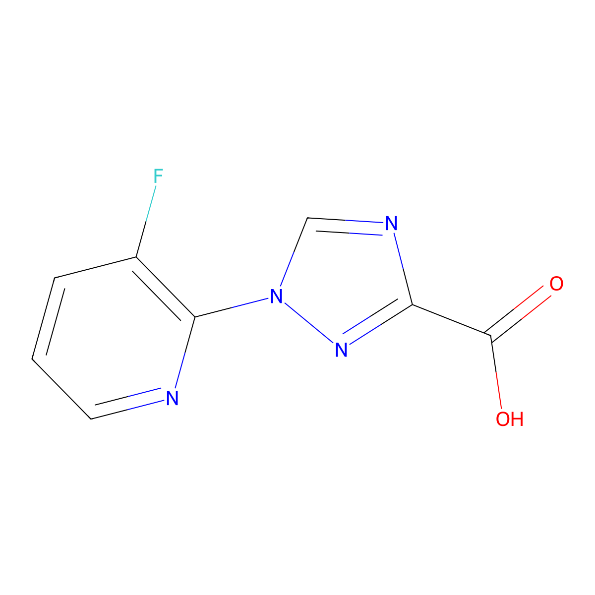 1-(3-fluoropyridin-2-yl)-1H-1,2,4-triazole-3-carboxylic acid molecular structure, CAS 1882594-01-5