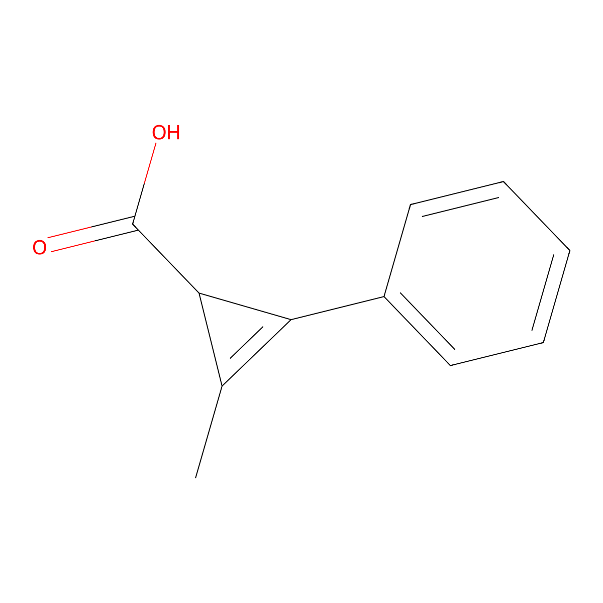 2-Methyl-3-phenyl-2-cyclopropene-1-carboxylic acid molecular structure, CAS 18826-56-7