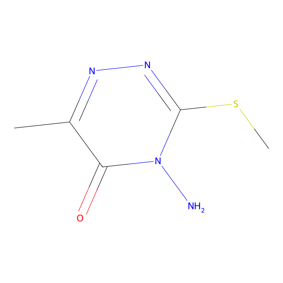 1,2,4-Triazin-5(4H)-one, 4-amino-6-methyl-3-(methylthio)- molecular structure, CAS 18826-96-5