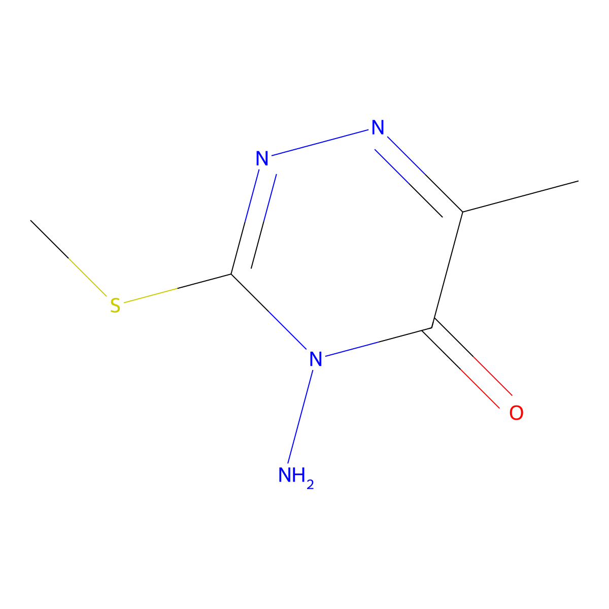 1,2,4-Triazin-5(4H)-one, 4-amino-6-methyl-3-(methylthio)- molecular structure, CAS 18826-96-5