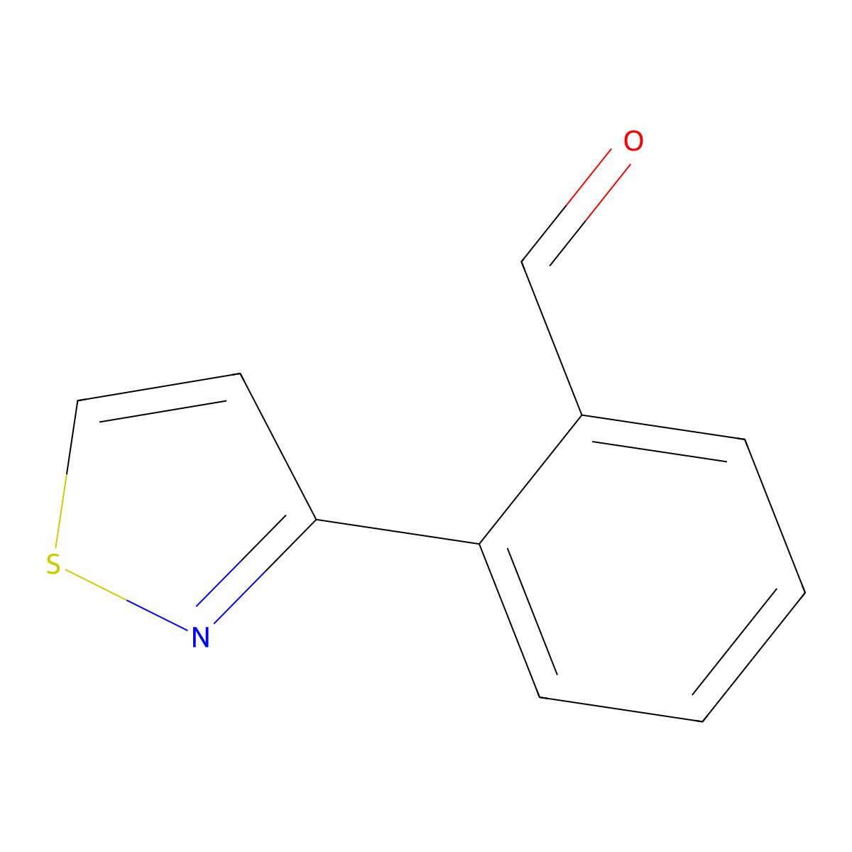2-(1,2-Thiazol-3-yl)benzaldehyde molecular structure, CAS 1882618-67-8