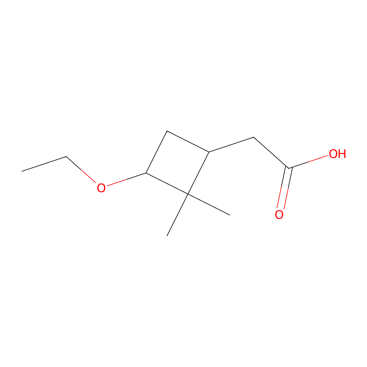 2-(3-Ethoxy-2,2-dimethylcyclobutyl)acetic acid molecular structure, CAS 1882643-15-3