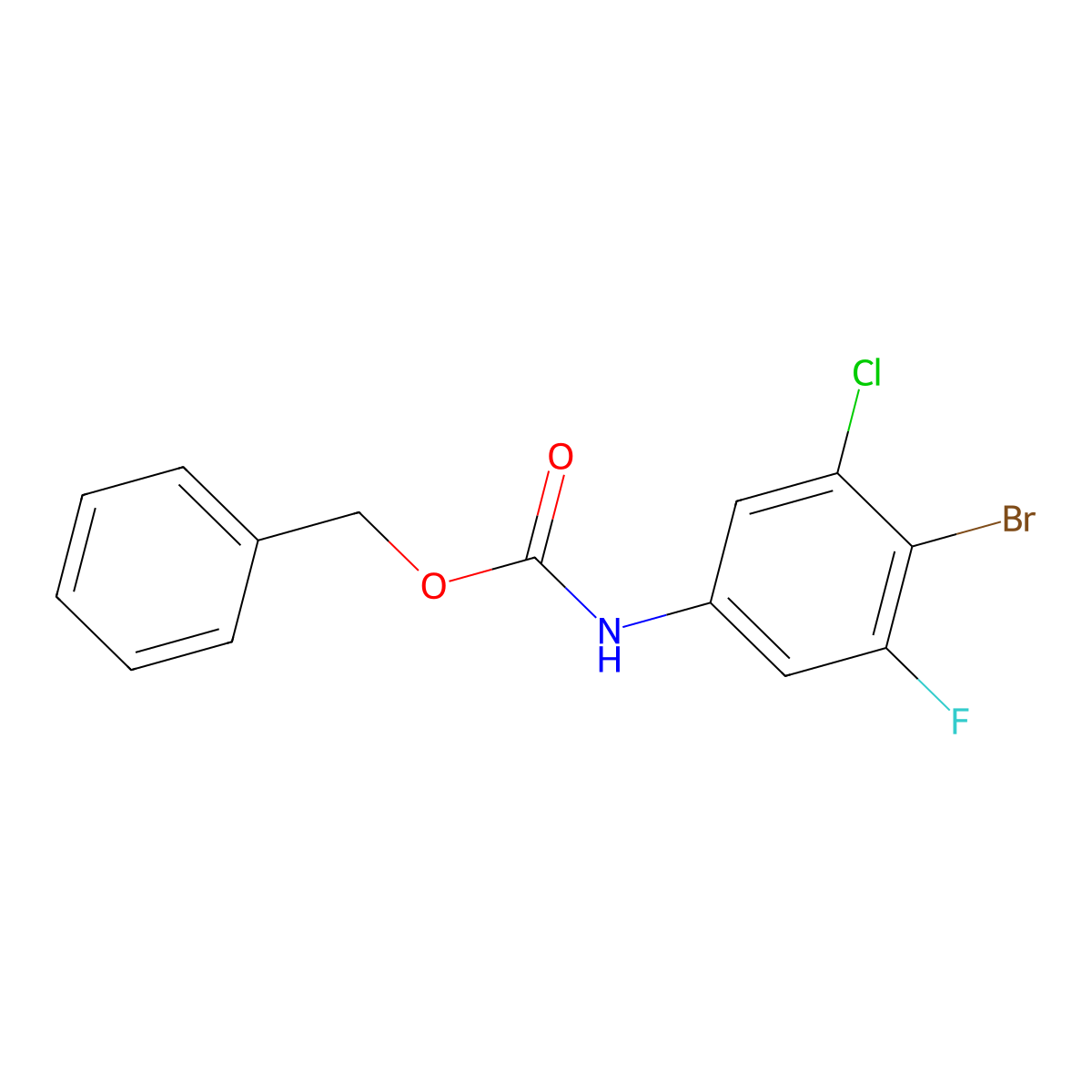 benzyl N-(4-bromo-3-chloro-5-fluorophenyl)carbamate molecular structure, CAS 1882644-00-9