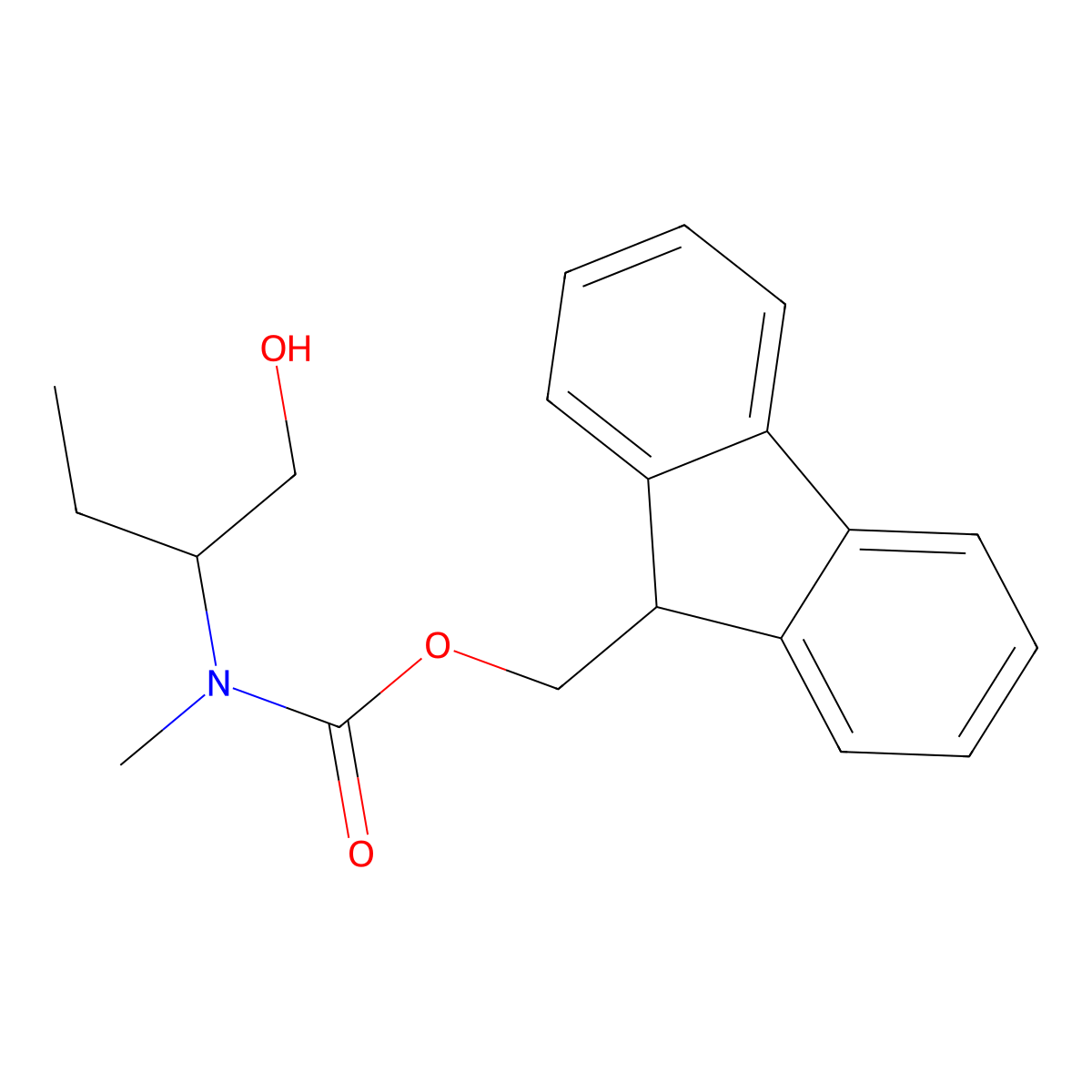 (9H-fluoren-9-yl)methyl N-(1-hydroxybutan-2-yl)-N-methylcarbamate molecular structure, CAS 1882644-50-9