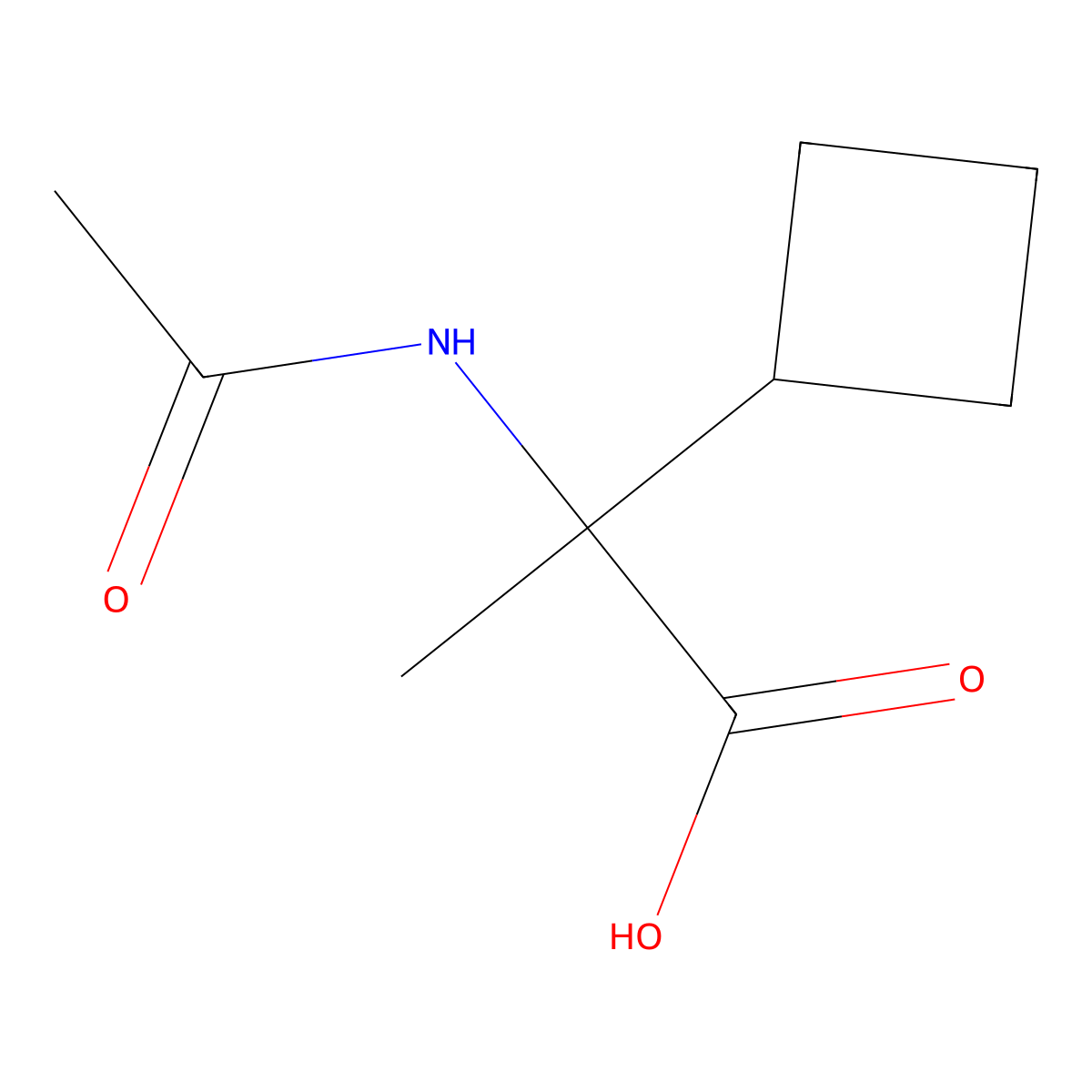 2-Cyclobutyl-2-acetamidopropanoic acid molecular structure, CAS 1882716-84-8