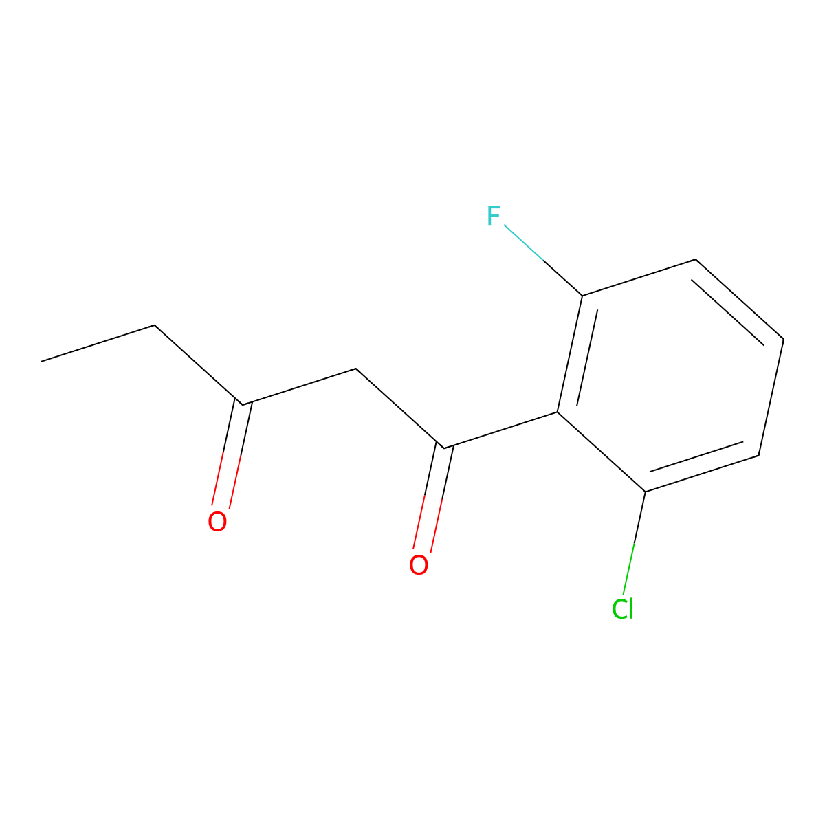 1-(2-Chloro-6-fluorophenyl)pentane-1,3-dione molecular structure, CAS 1882765-76-5