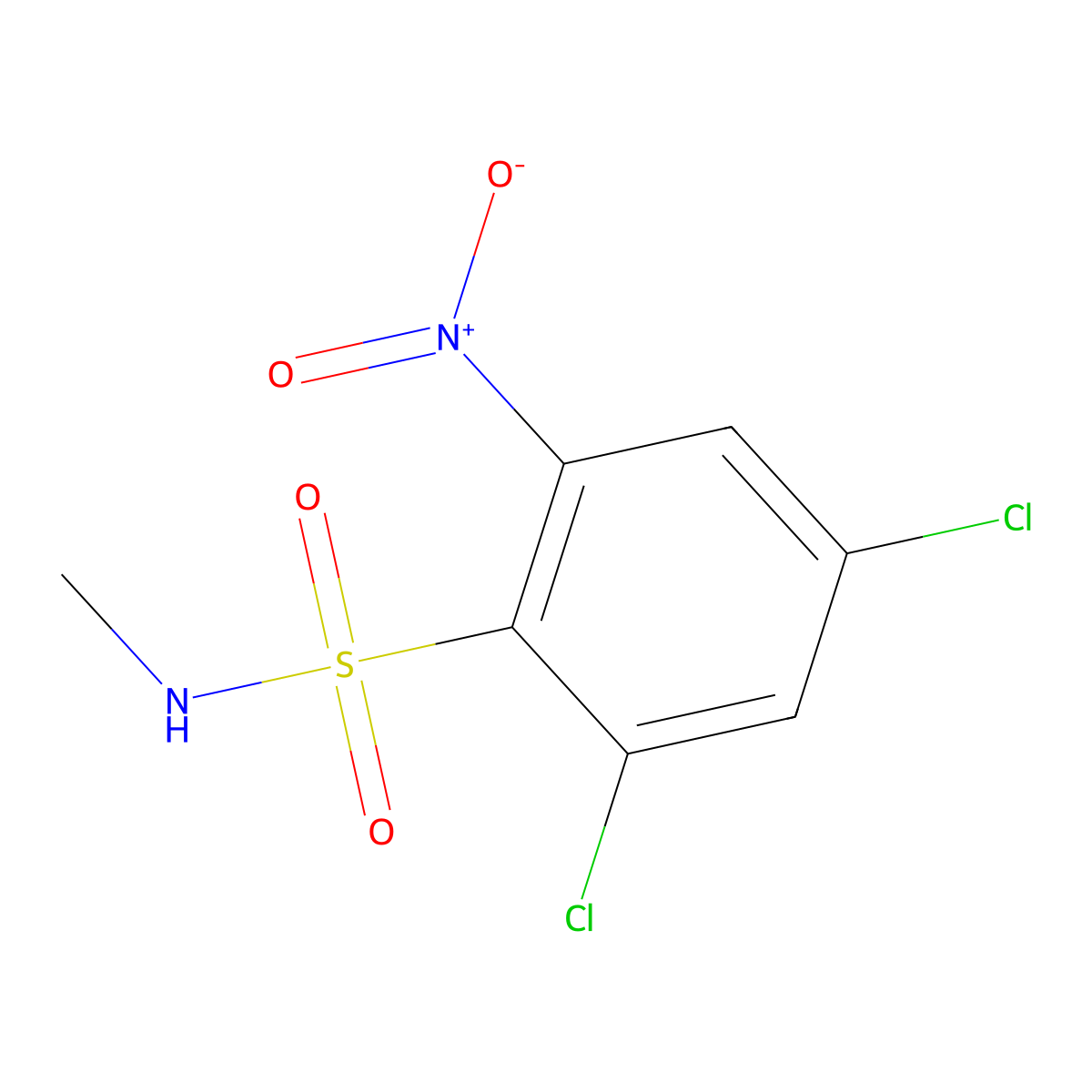 2,4-dichloro-N-methyl-6-nitrobenzene-1-sulfonamide molecular structure, CAS 1882778-13-3