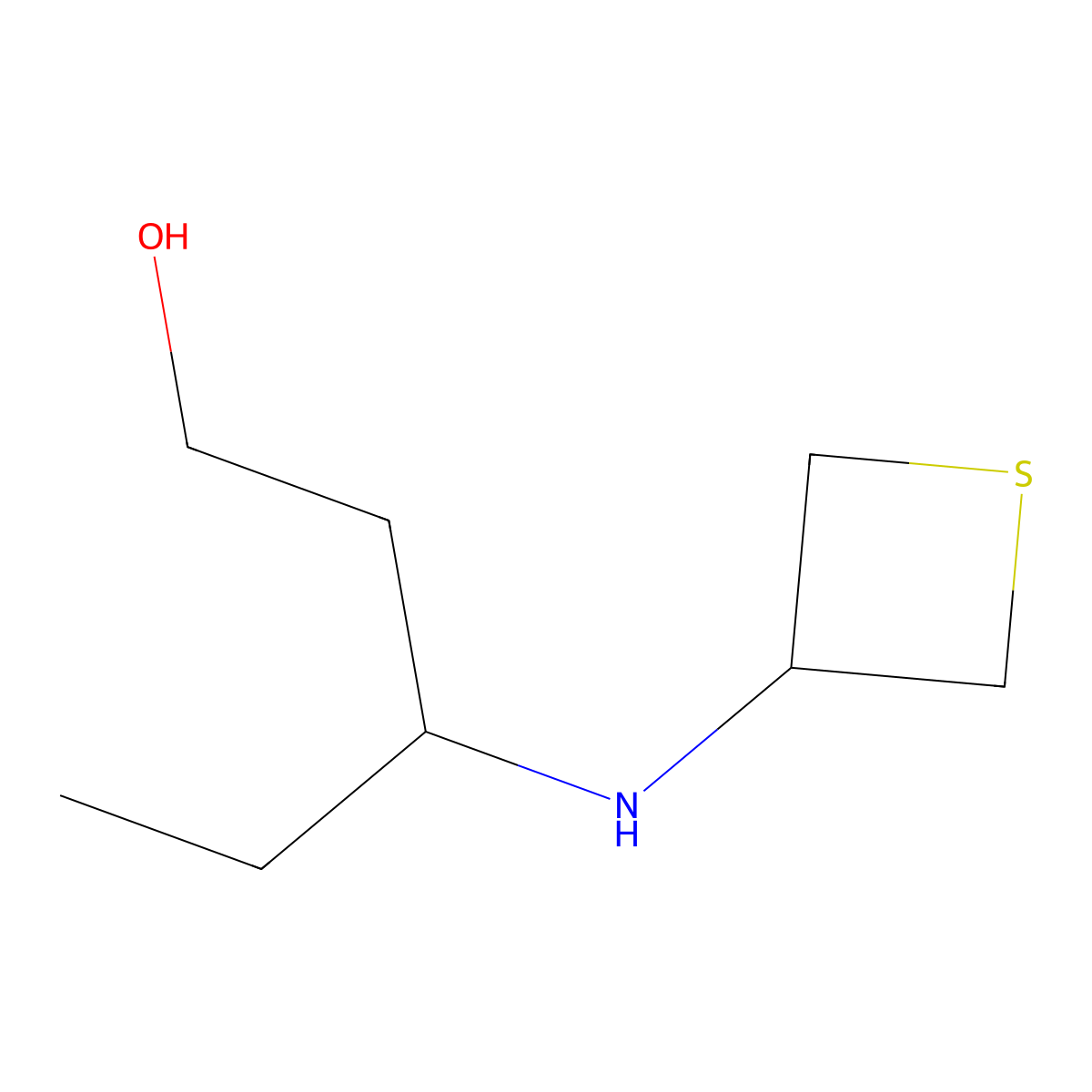 3-(Thietan-3-ylamino)pentan-1-ol molecular structure, CAS 1882800-25-0