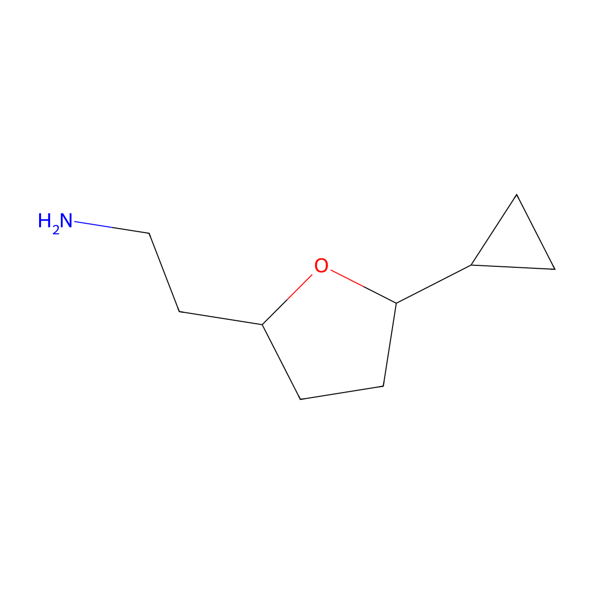 2-(5-Cyclopropyloxolan-2-yl)ethan-1-amine molecular structure, CAS 1882800-67-0