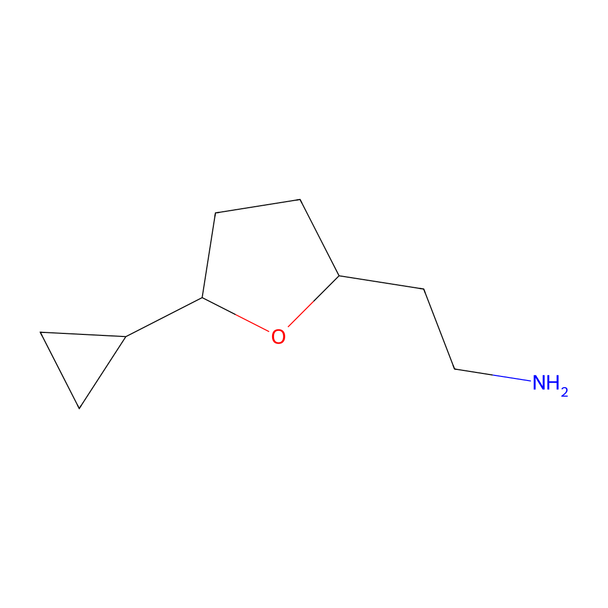 2-(5-Cyclopropyloxolan-2-yl)ethan-1-amine molecular structure, CAS 1882800-67-0