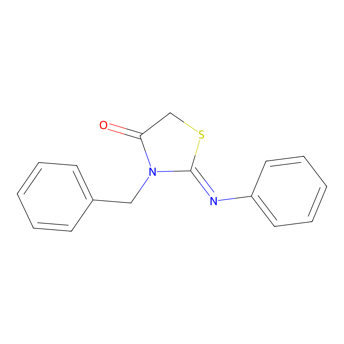 3-Benzyl-2-(phenylimino)-1,3-thiazolidin-4-one molecular structure, CAS 1882840-21-2