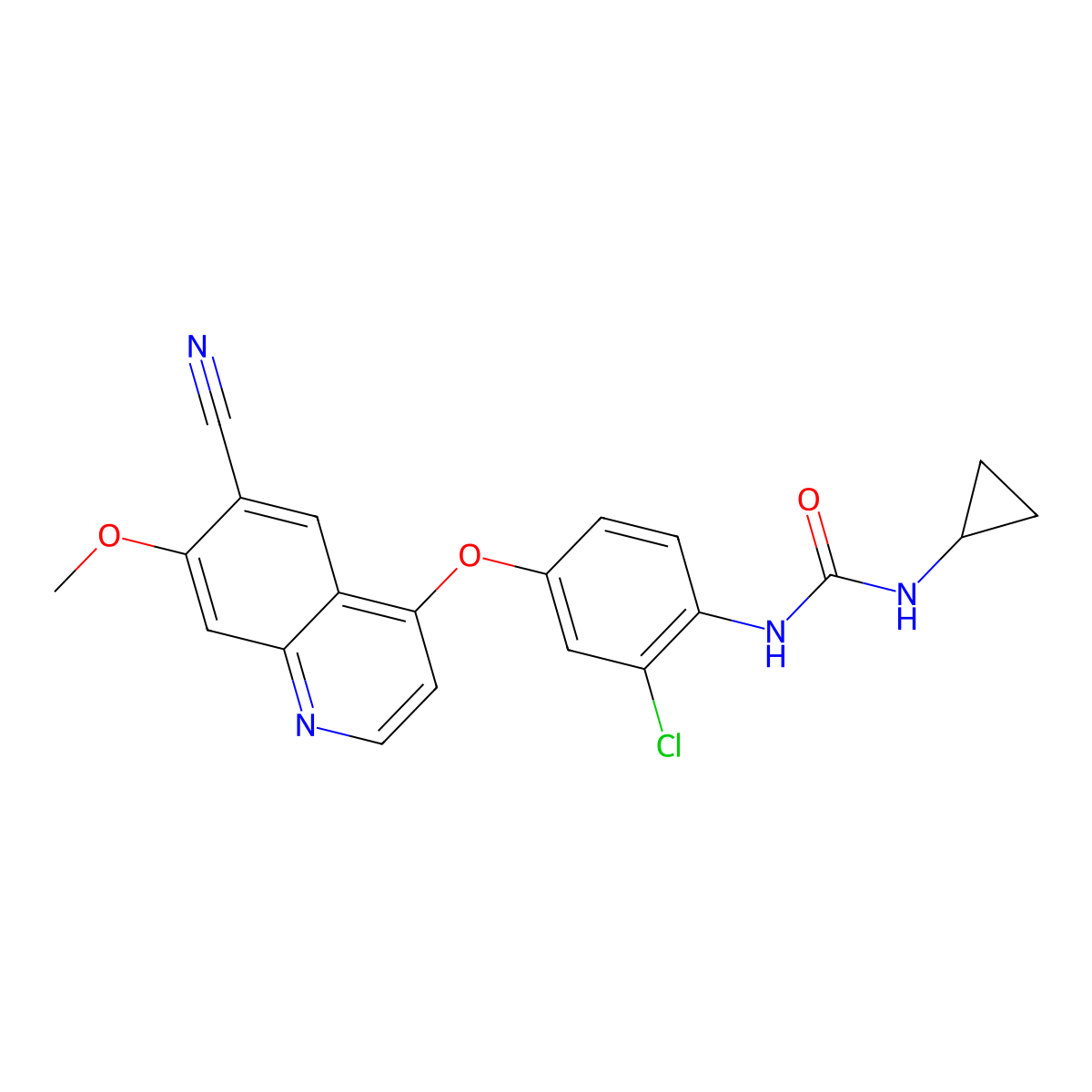 1-(2-Chloro-4-((6-cyano-7-methoxyquinolin-4-yl)oxy)phenyl)-3-cyclopropylurea molecular structure, CAS 1882873-21-3