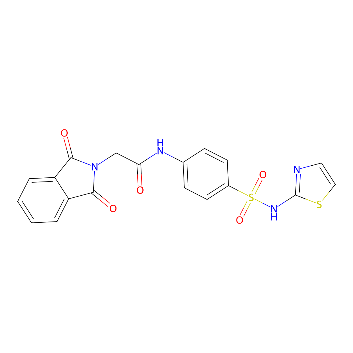 2-(1,3-dioxoisoindol-2-yl)-N-[4-(1,3-thiazol-2-ylsulfamoyl)phenyl]acetamide molecular structure, CAS 188289-16-9