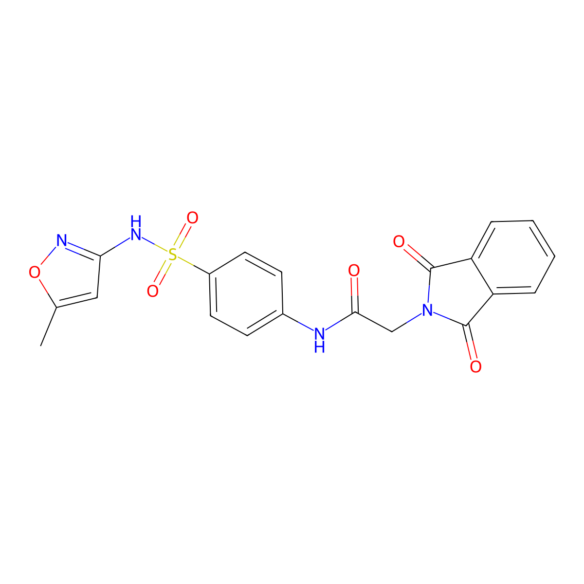 2-(1,3-dioxoisoindolin-2-yl)-N-(4-(N-(5-methylisoxazol-3-yl)sulfamoyl)phenyl)acetamide molecular structure, CAS 188289-17-0