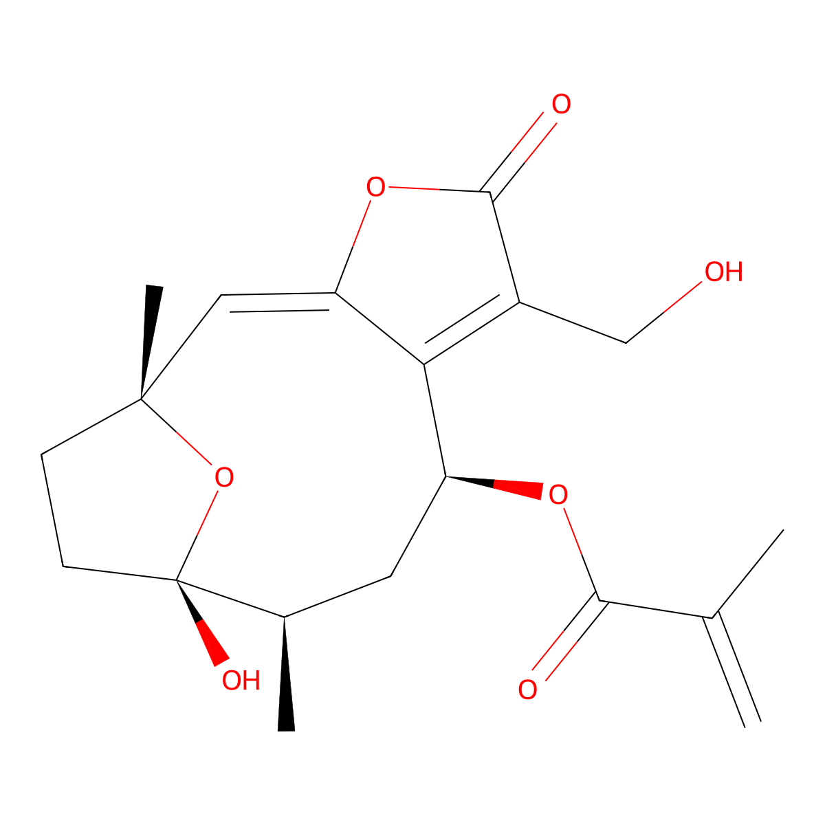 [(1R,8S,10R,11S)-11-hydroxy-6-(hydroxymethyl)-1,10-dimethyl-5-oxo-4,14-dioxatricyclo[9.2.1.03,7]tetradeca-2,6-dien-8-yl] 2-methylprop-2-enoate molecular structure, CAS 188293-70-1