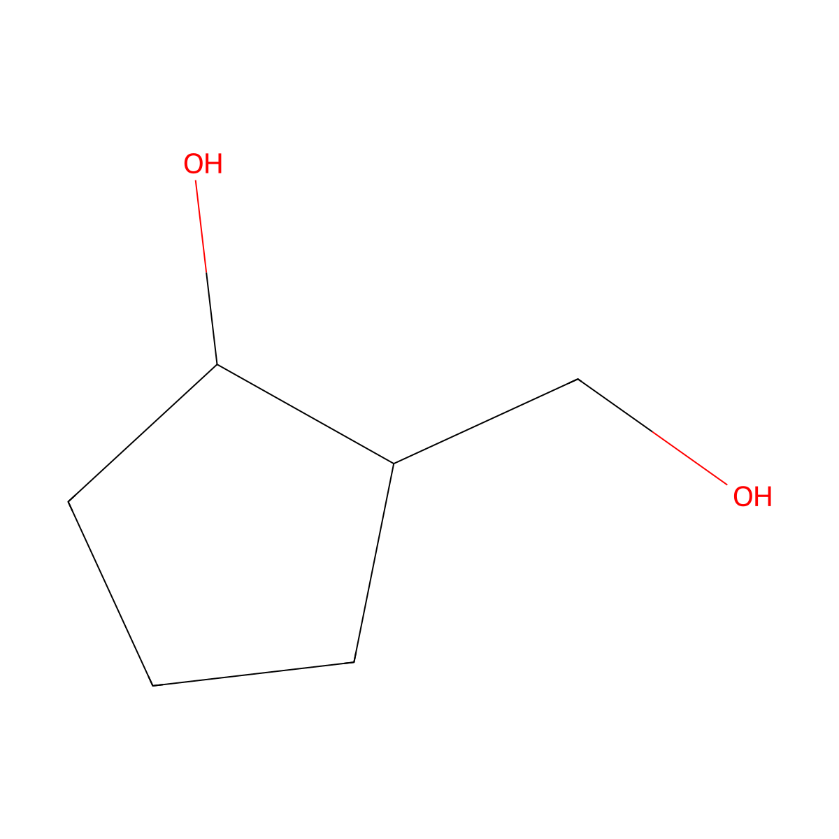 (1R,2R)-2-(hydroxymethyl)cyclopentan-1-ol molecular structure, CAS 1883-85-8