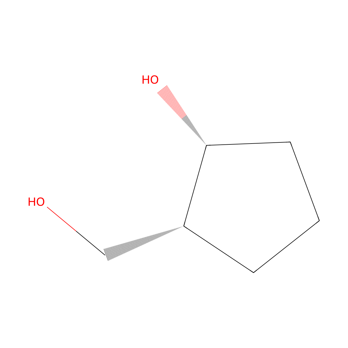 (1R,2R)-2-(hydroxymethyl)cyclopentan-1-ol molecular structure, CAS 1883-85-8