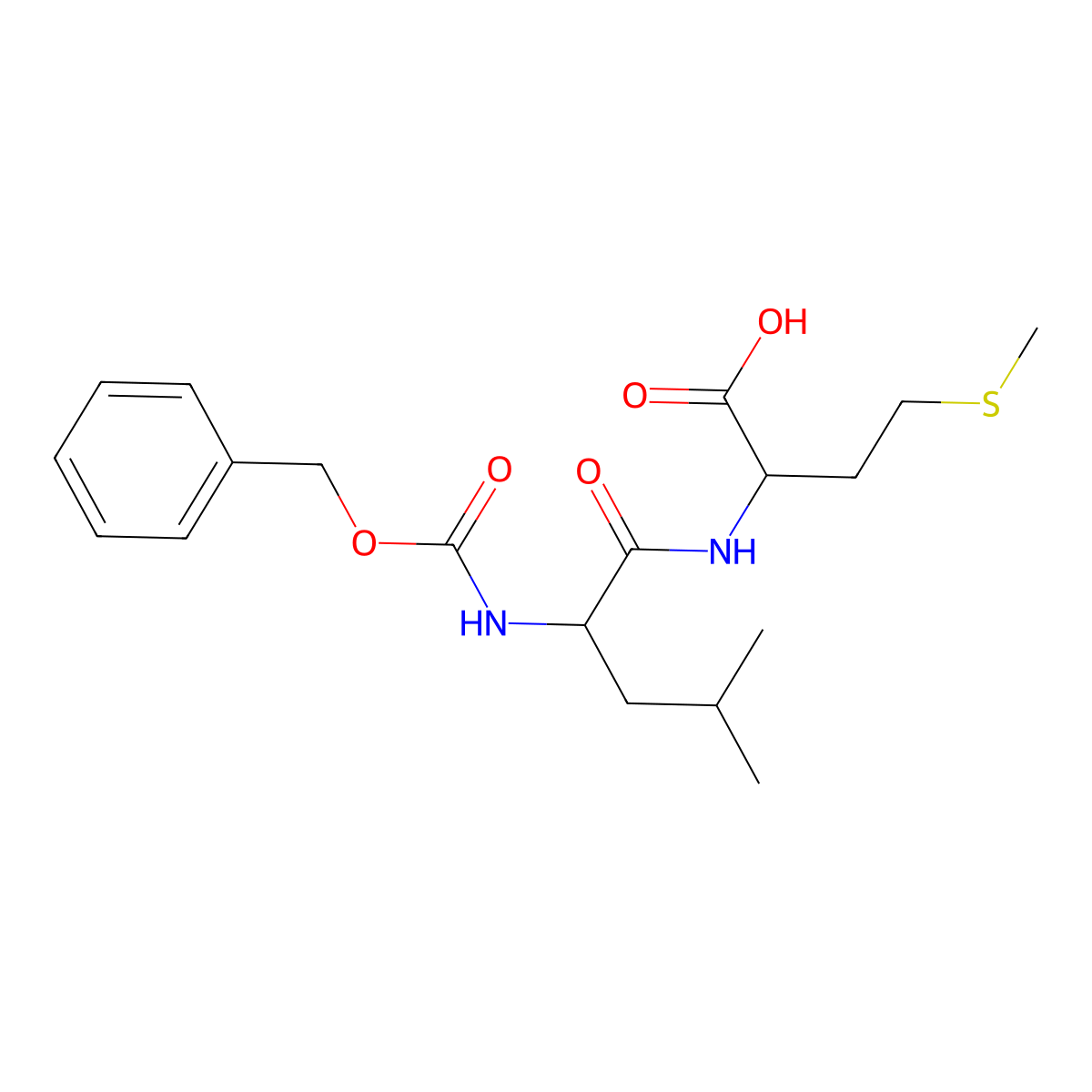 N-[N-[(Phenylmethoxy)carbonyl]-L-leucyl]-L-methionine molecular structure, CAS 18830-16-5