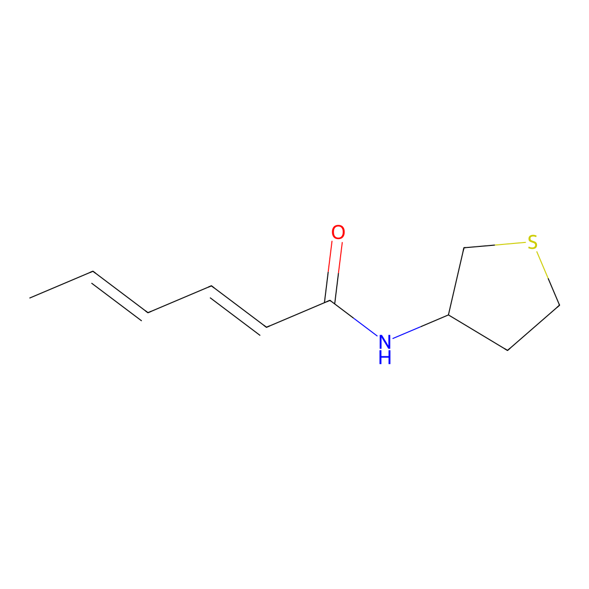 N-(thiolan-3-yl)hexa-2,4-dienamide molecular structure, CAS 1883252-36-5