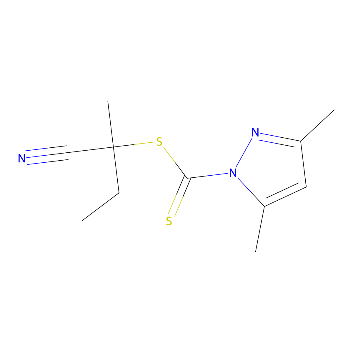 2-Cyanobutan-2-yl 3,5-dimethyl-1H-pyrazole-1-carbodithioate molecular structure, CAS 1883264-36-5