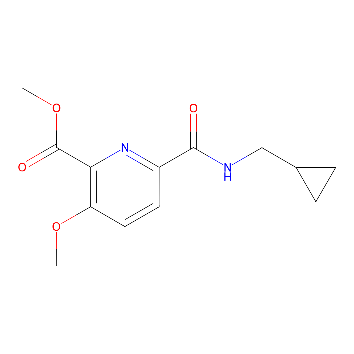 Methyl 6-((cyclopropylmethyl)carbamoyl)-3-methoxypicolinate molecular structure, CAS 1883265-20-0