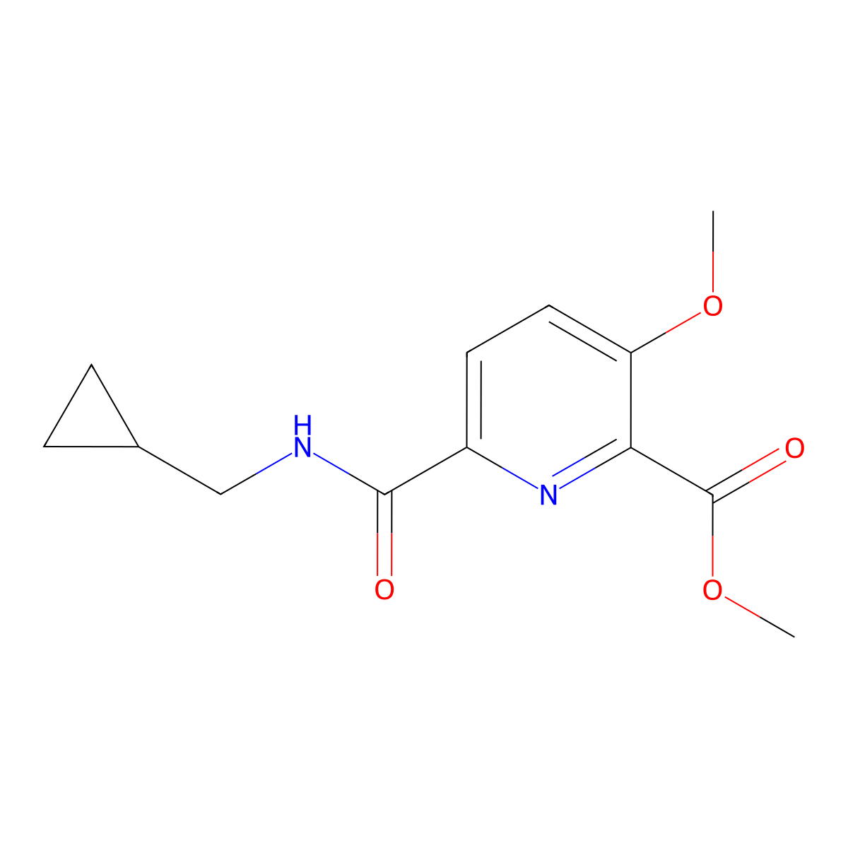 Methyl 6-((cyclopropylmethyl)carbamoyl)-3-methoxypicolinate molecular structure, CAS 1883265-20-0