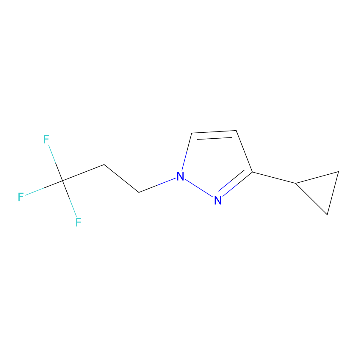 3-Cyclopropyl-1-(3,3,3-trifluoropropyl)-1H-pyrazole molecular structure, CAS 1883289-97-1