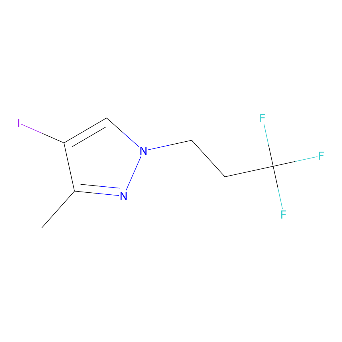 4-Iodo-3-methyl-1-(3,3,3-trifluoropropyl)-1H-pyrazole molecular structure, CAS 1883289-99-3