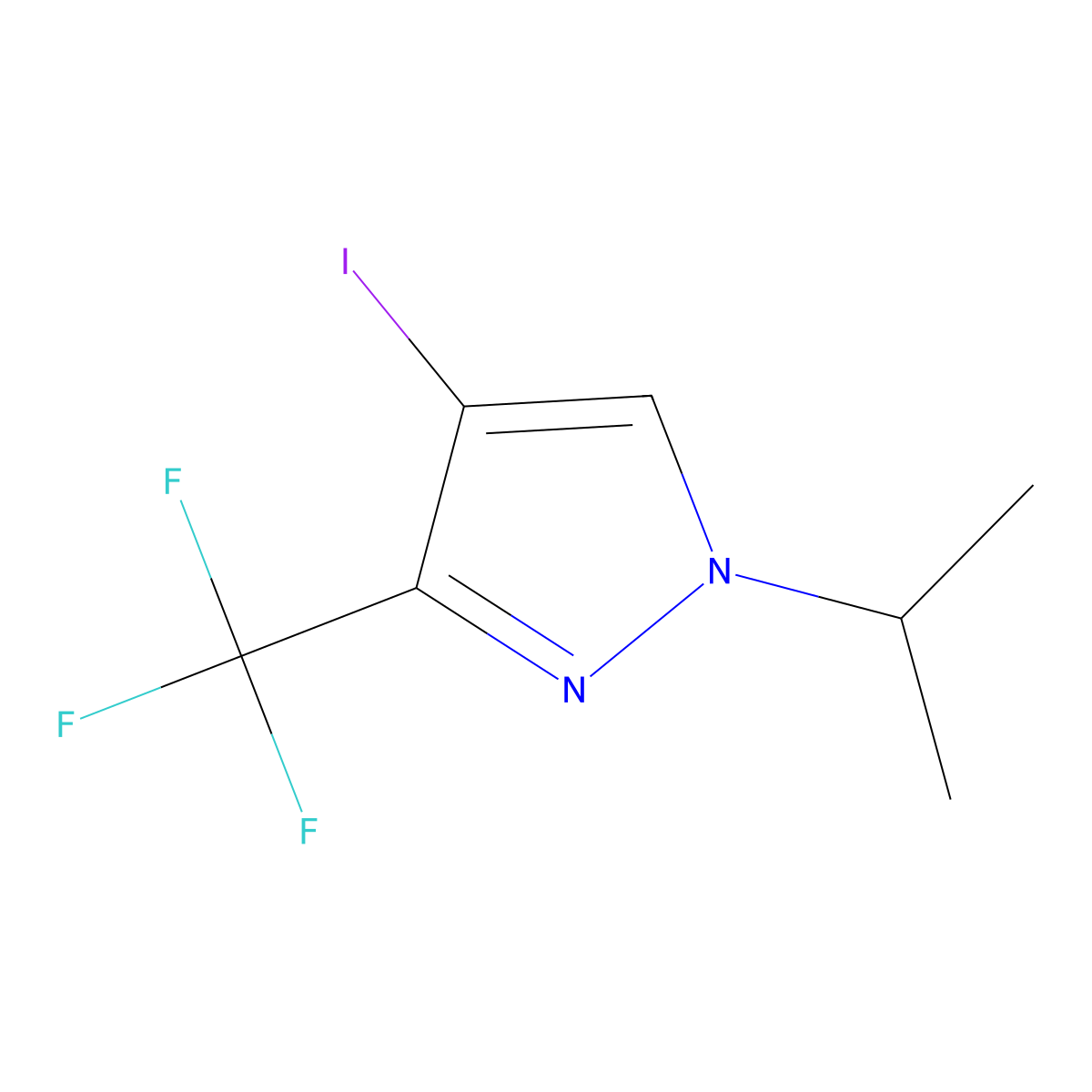 4-Iodo-1-isopropyl-3-(trifluoromethyl)-1H-pyrazole molecular structure, CAS 1883290-05-8