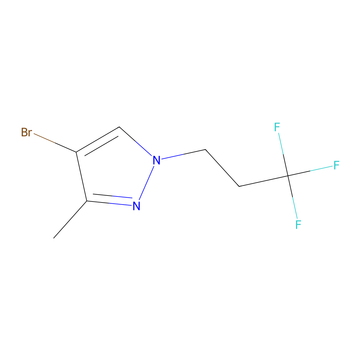 4-Bromo-3-methyl-1-(3,3,3-trifluoropropyl)-1H-pyrazole molecular structure, CAS 1883290-06-9