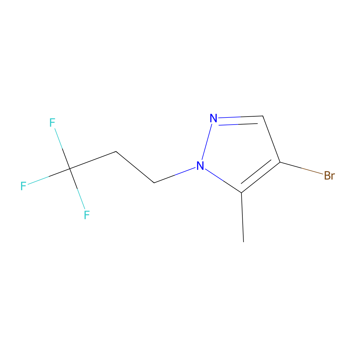 4-Bromo-5-methyl-1-(3,3,3-trifluoropropyl)-1H-pyrazole molecular structure, CAS 1883290-08-1