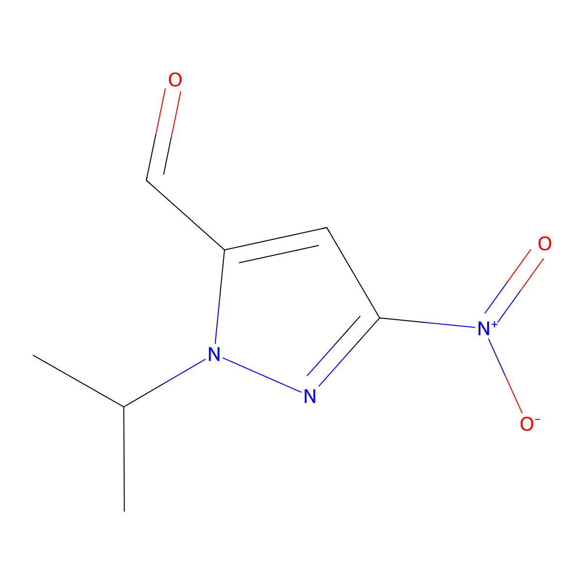 1-Isopropyl-3-nitro-1H-pyrazole-5-carbaldehyde molecular structure, CAS 1883290-09-2