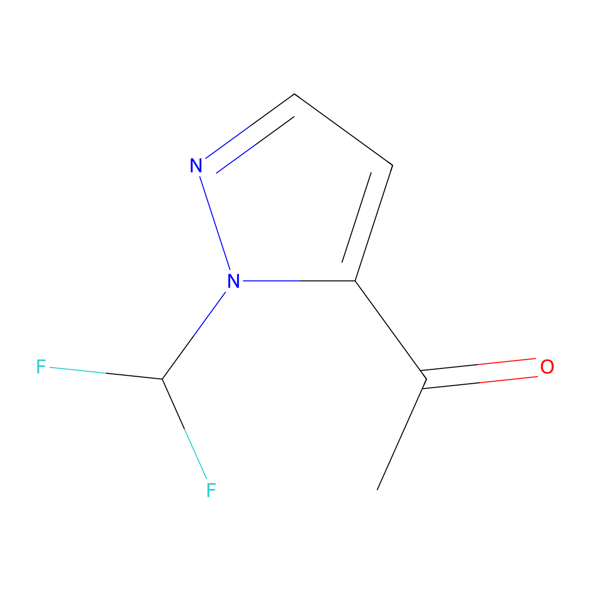 1-[1-(Difluoromethyl)-1H-pyrazol-5-yl]ethanone molecular structure, CAS 1883290-14-9