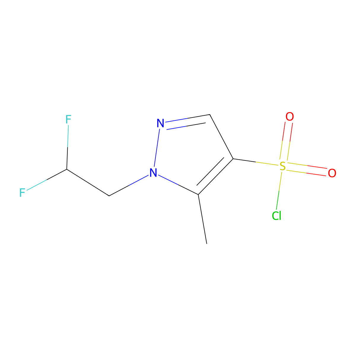 1-(2,2-Difluoroethyl)-5-methyl-1H-pyrazole-4-sulfonyl chloride molecular structure, CAS 1883290-15-0