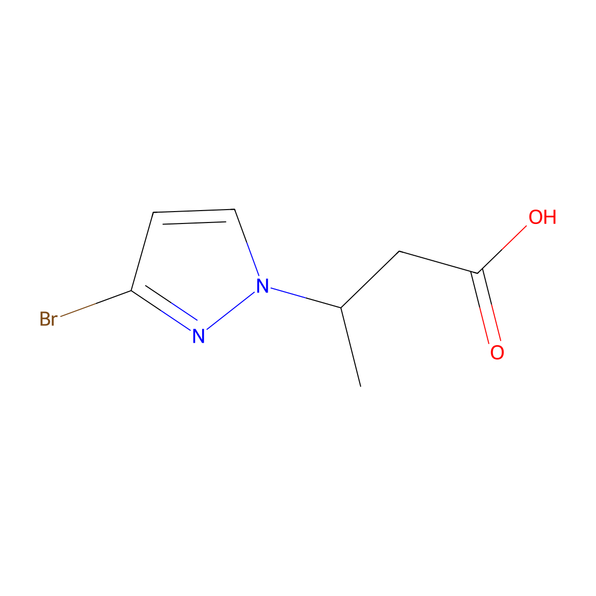 3-(3-Bromo-1H-pyrazol-1-yl)butanoic acid molecular structure, CAS 1883290-17-2