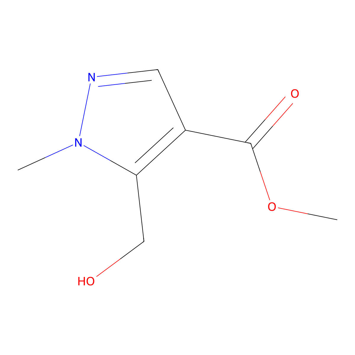 Methyl 5-(hydroxymethyl)-1-methyl-1H-pyrazole-4-carboxylate molecular structure, CAS 1883290-19-4