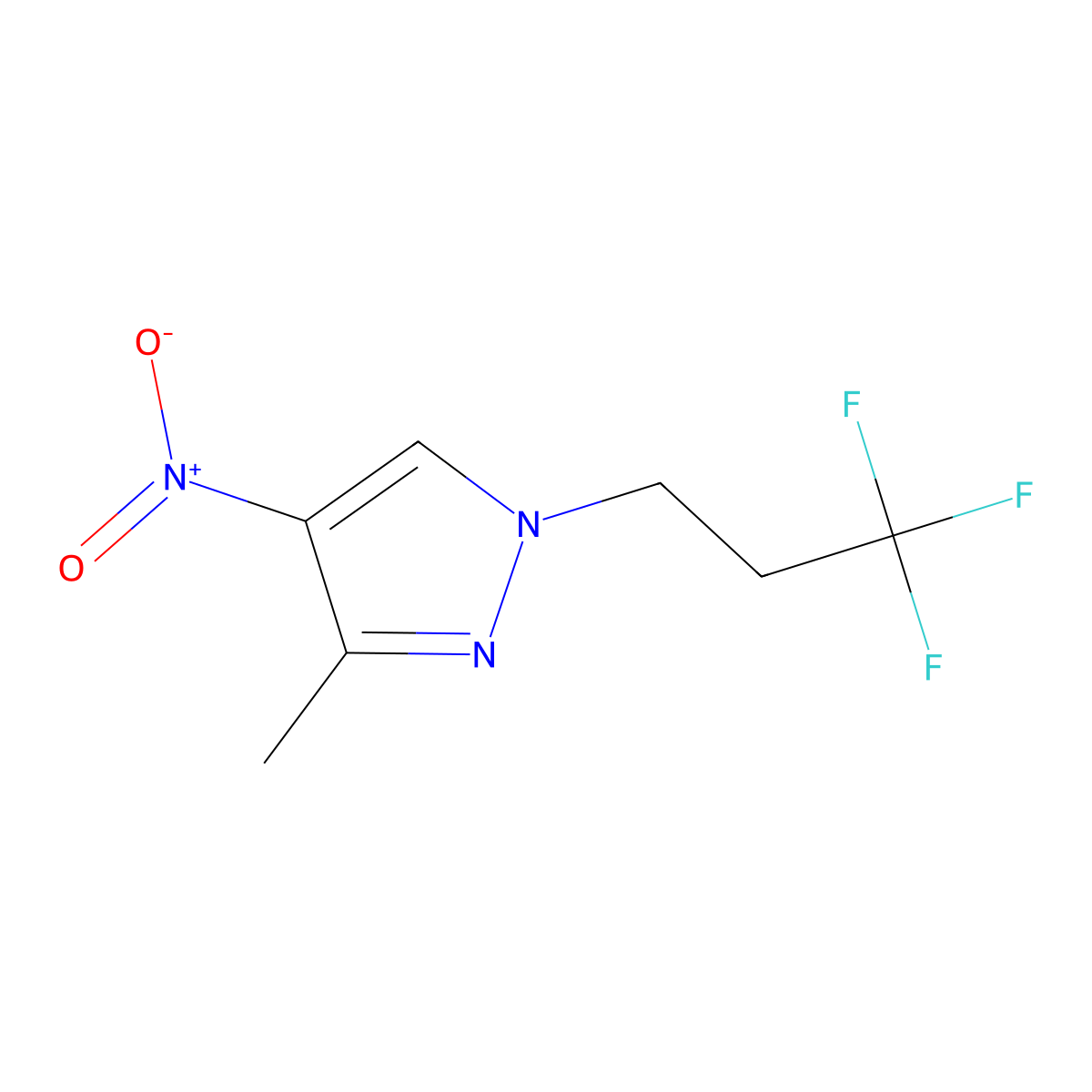 3-Methyl-4-nitro-1-(3,3,3-trifluoropropyl)-1H-pyrazole molecular structure, CAS 1883290-21-8