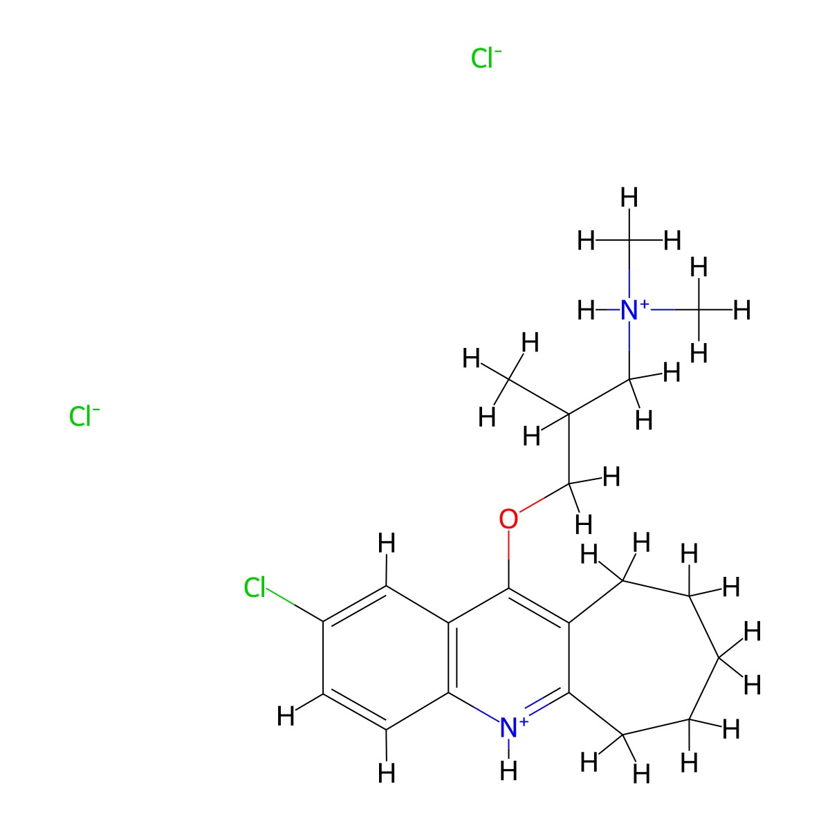 6H-Cyclohepta(b)quinoline, 2-chloro-11-(3-(dimethylamino)-2-methylpropoxy)-7,8,9,10-tetrahydro-, dihydrochloride molecular structure, CAS 18833-57-3