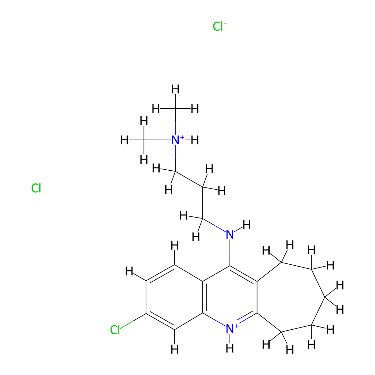 6H-Cyclohepta(b)quinoline, 3-chloro-11-((3-(dimethylamino)propyl)amino)-7,8,9,10-tetrahydro-, dihydrochloride molecular structure, CAS 18833-77-7