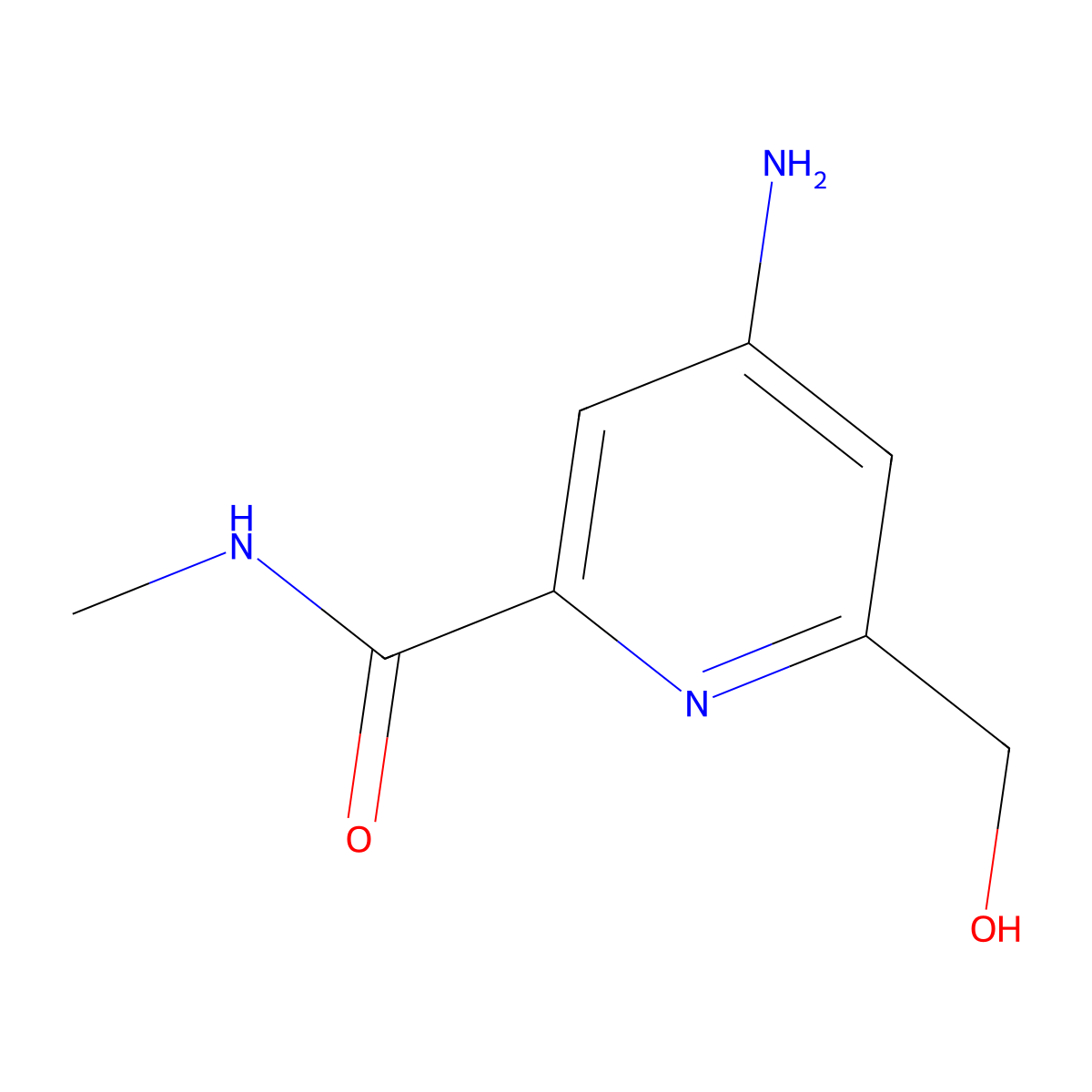 4-Amino-6-(hydroxymethyl)-N-methylpicolinamide molecular structure, CAS 1883302-24-6