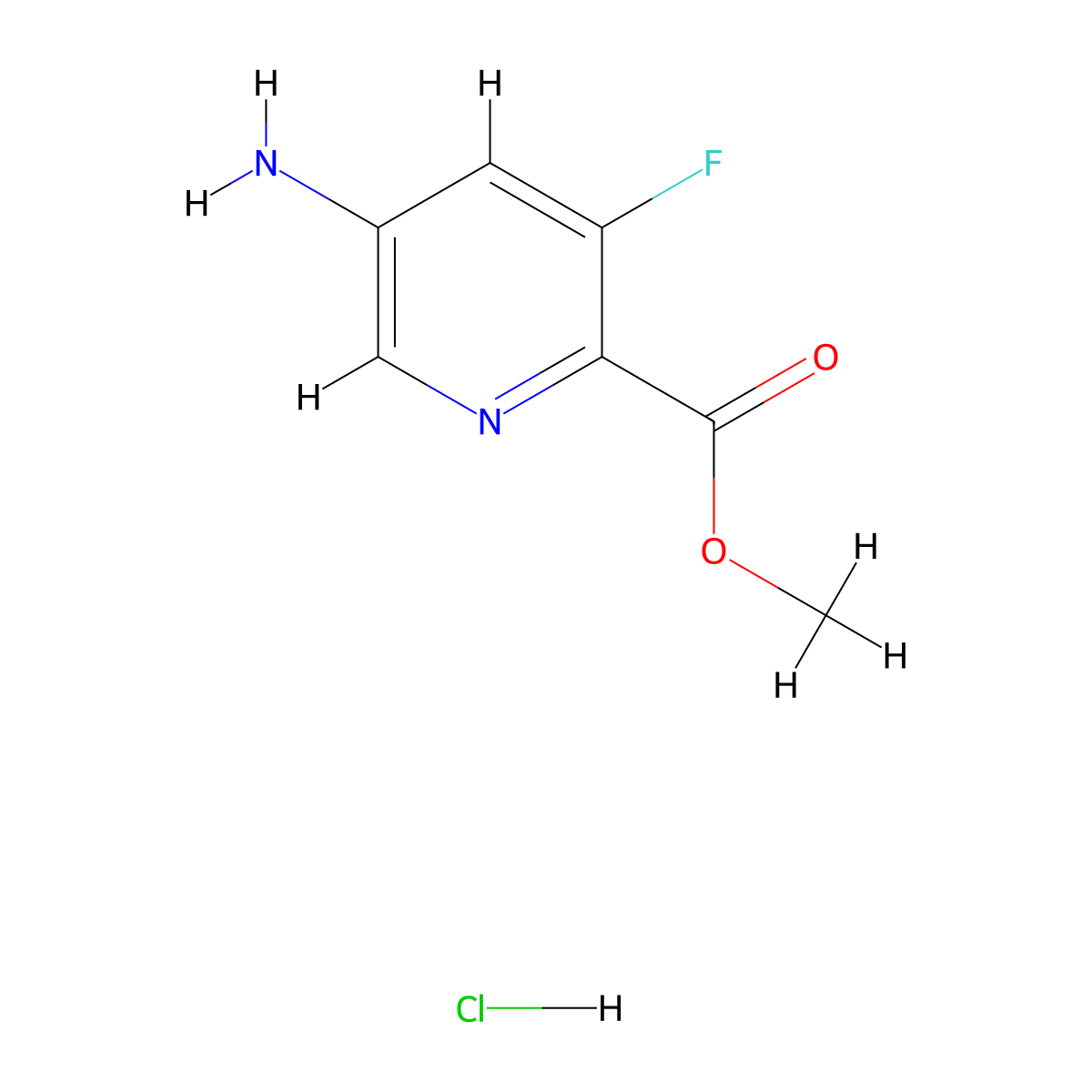 Methyl 5-amino-3-fluoropicolinate hydrochloride molecular structure, CAS 1883302-41-7