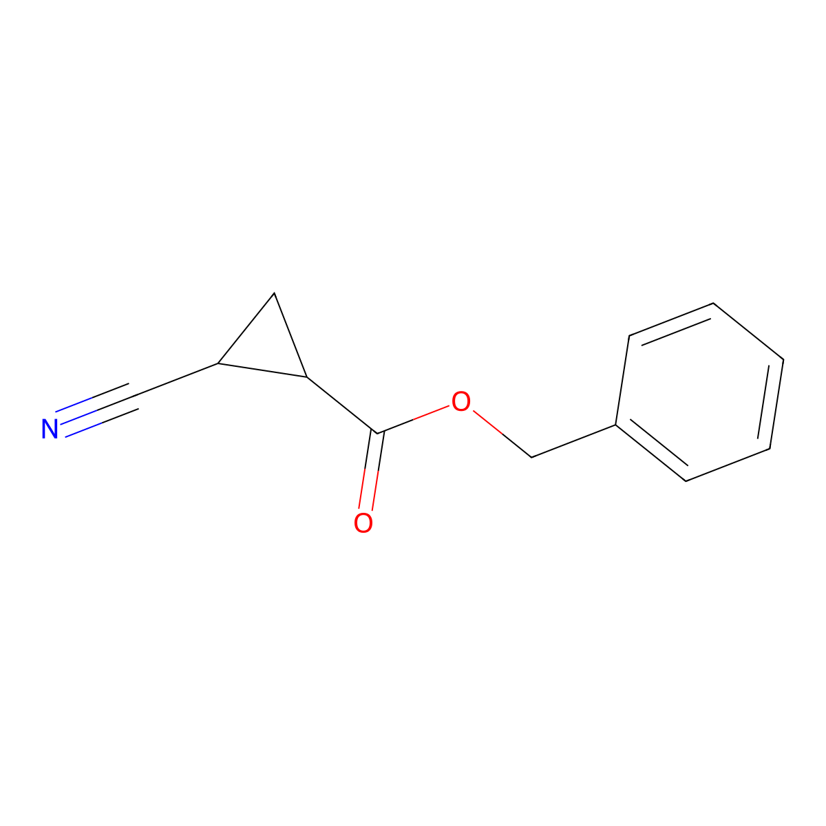 rel-Benzyl (1R,2R)-2-cyanocyclopropane-1-carboxylate molecular structure, CAS 1883302-66-6
