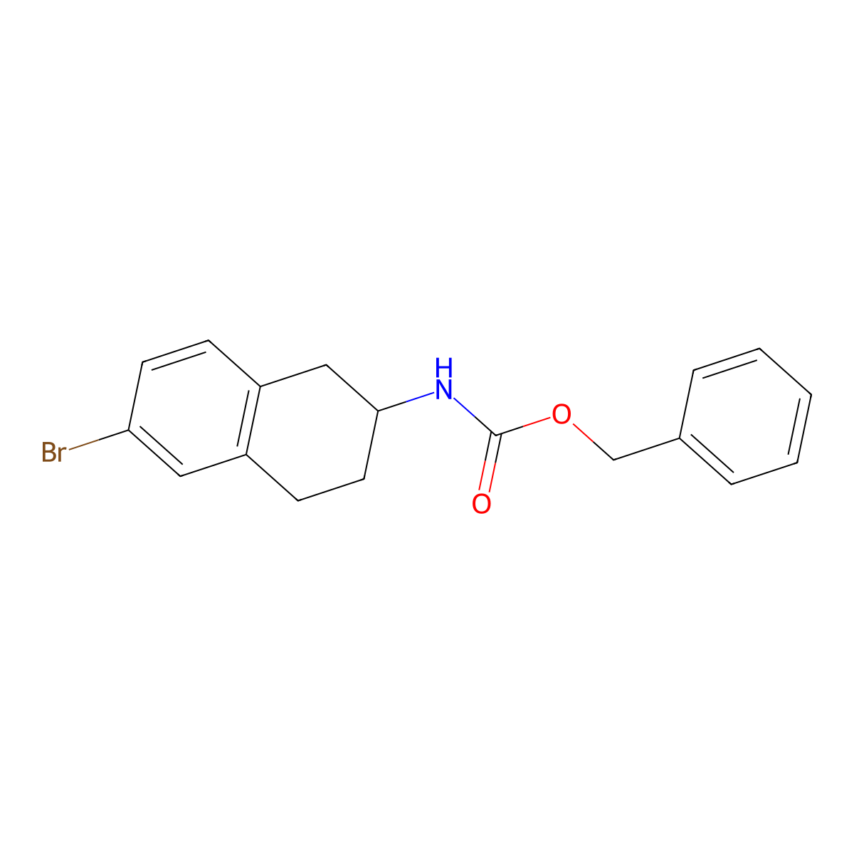 Benzyl (6-bromo-1,2,3,4-tetrahydronaphthalen-2-yl)carbamate molecular structure, CAS 1883333-09-2