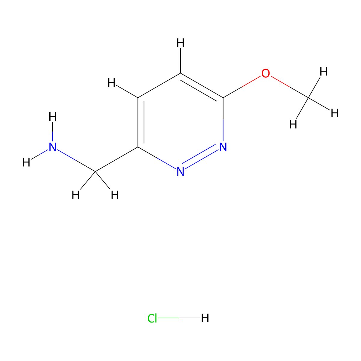 (6-Methoxypyridazin-3-yl)methanamine hydrochloride molecular structure, CAS 1883347-29-2