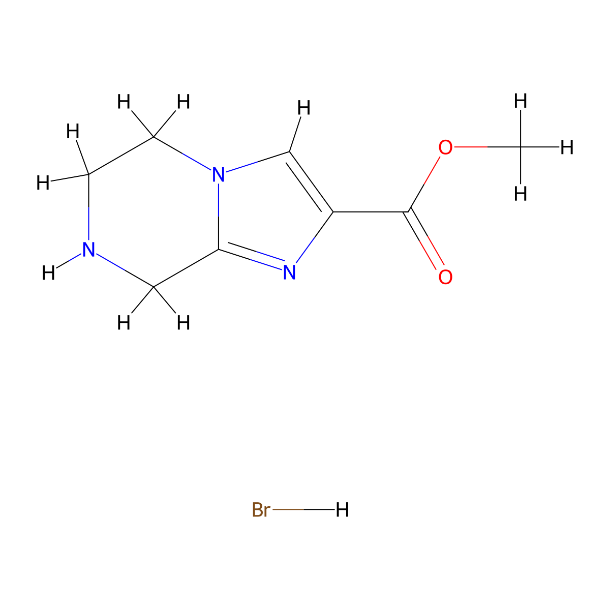 Methyl 5,6,7,8-tetrahydroimidazo[1,2-a]pyrazine-2-carboxylate hydrobromide molecular structure, CAS 1883347-31-6